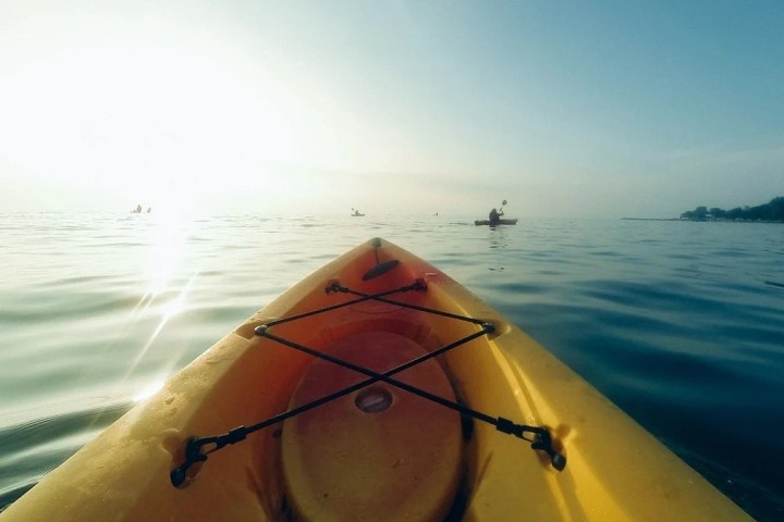 a small boat in a body of water